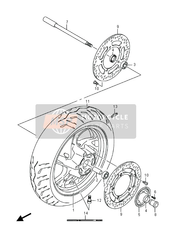 Suzuki AN400(Z)(ZA) BURGMAN 2016 Roue avant (AN400A) pour un 2016 Suzuki AN400(Z)(ZA) BURGMAN